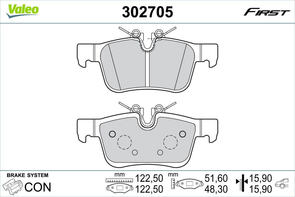 Valeo 302705 Bremsbelagsatz, Scheibenbremse