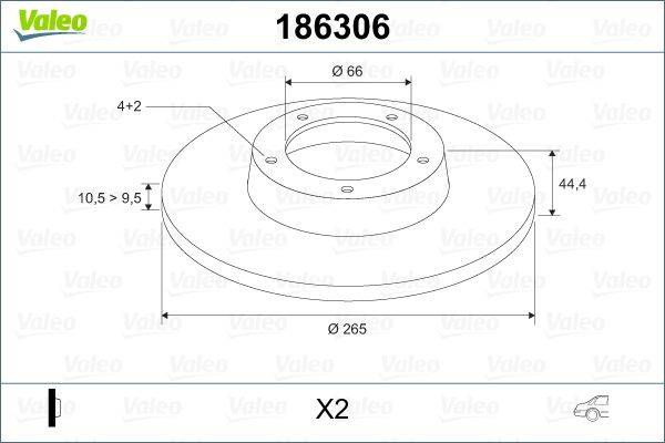 Valeo 186306 Bremsscheibe