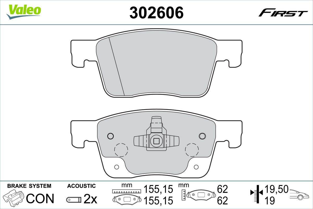 Valeo 302606 Bremsbelagsatz, Scheibenbremse