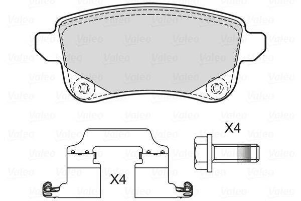 Valeo 601706 Bremsbelagsatz, Scheibenbremse