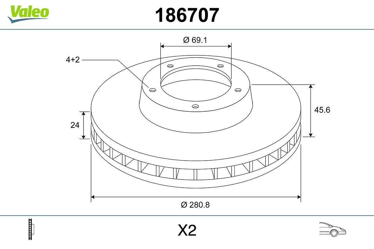 Valeo 186707 Bremsscheibe