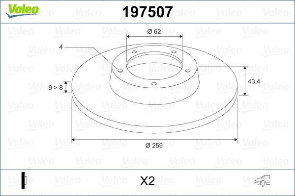 Valeo 197507 Bremsscheibe
