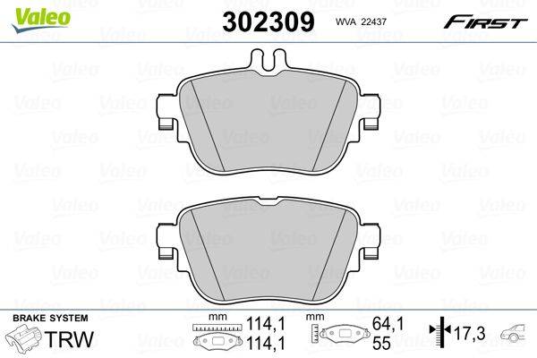 Valeo 302309 Bremsbelagsatz, Scheibenbremse