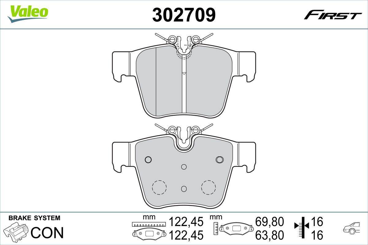 Valeo 302709 Bremsbelagsatz, Scheibenbremse