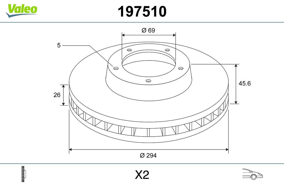 Valeo 197510 Bremsscheibe