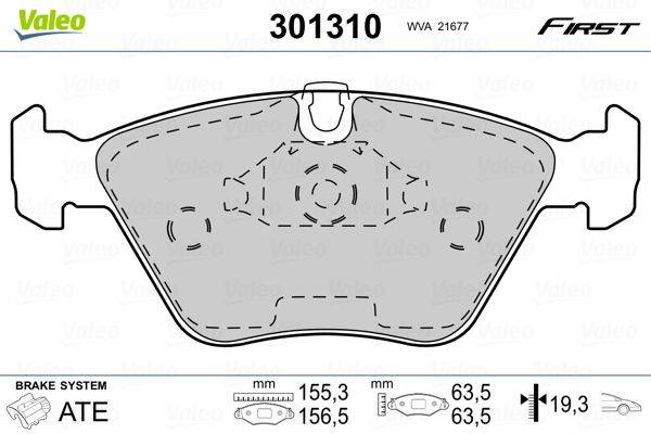 Valeo 301310 Bremsbelagsatz, Scheibenbremse