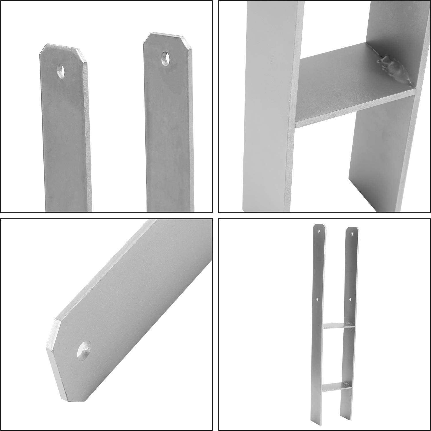 2x H-Anker Pfostenanker H-Anker H-Pfostenanker Pfostenträger Pfostenhalter 121mm 600MM