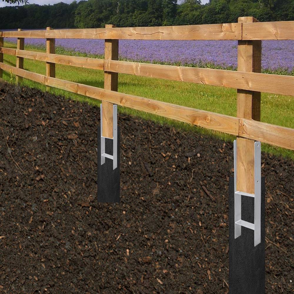 2x H-Anker Pfostenanker H-Anker H-Pfostenanker Pfostenträger Pfostenhalter 141mm 600MM