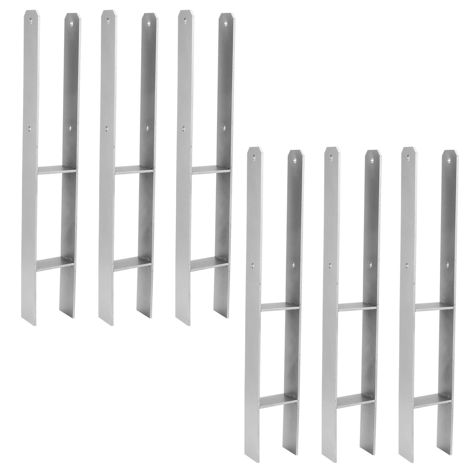 6x H-Anker Pfostenanker H-Anker H-Pfostenanker Pfostenträger Pfostenhalter 81mm 600MM