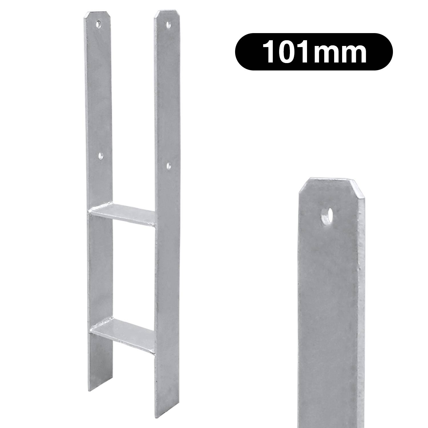 4x Pfostenträger Pfostenanker H-Pfostenanker Einbetonieren Pfostenträger Pfostenhalter 81-141mm 600MM