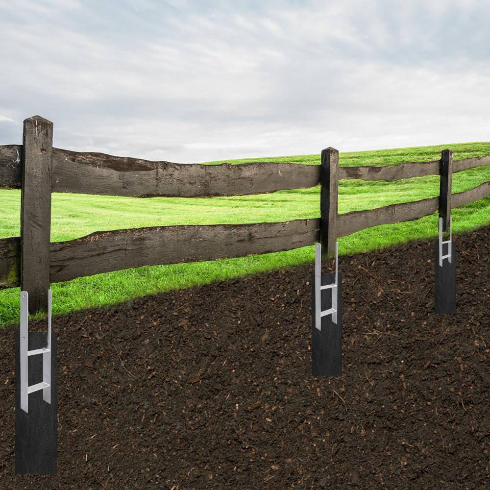 2x Pfostenträger Pfostenanker H-Pfostenanker Einbetonieren Pfostenträger Pfostenhalter 81-141mm 600MM