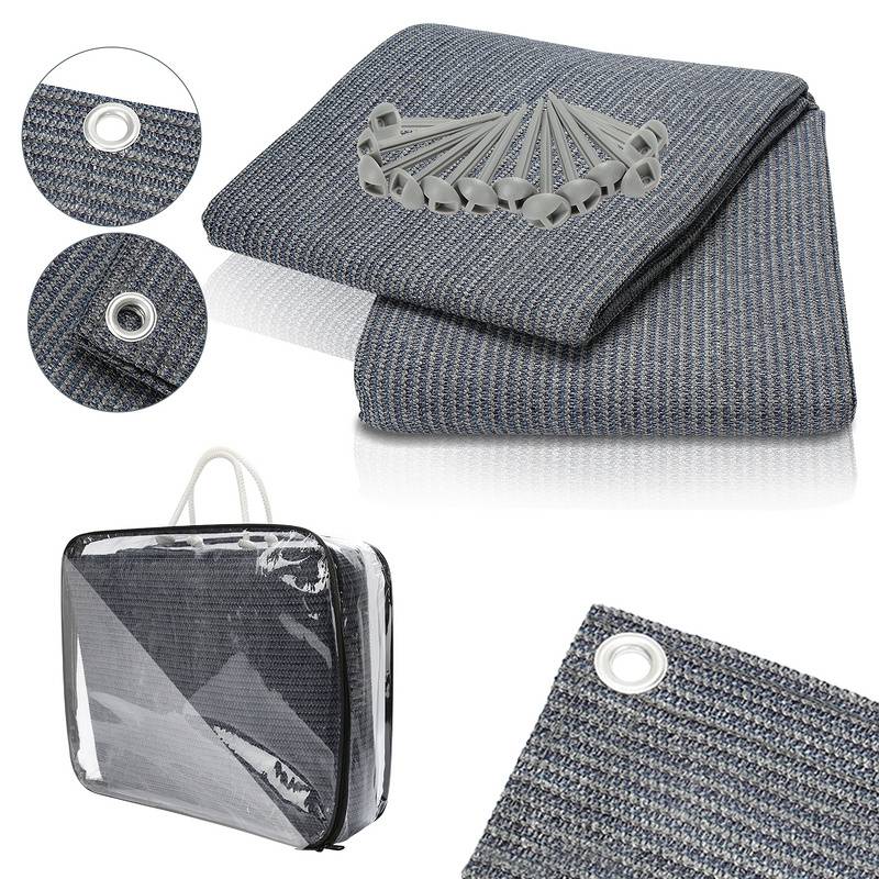 Zeltteppich 400X600cm Vorzeltteppich Campingteppich Outdoor Teppich Vorzeltboden Zeltunterlage Zeltboden für Zelt Wohnmobil Blau-grau