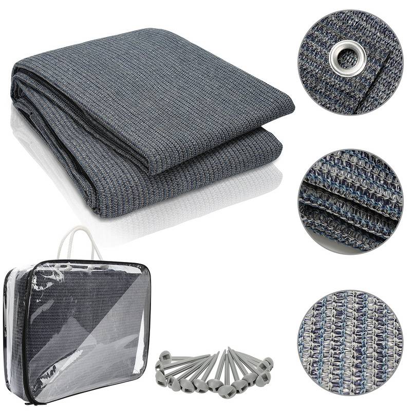 Zeltteppich 300X500cm Vorzeltteppich Campingteppich Outdoor Teppich Vorzeltboden Zeltunterlage Zeltboden für Zelt Wohnmobil Blau-grau