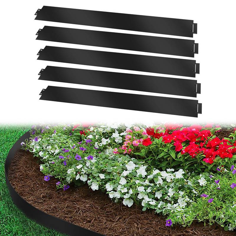 Rasenkante Metall 100 x 18 cm 10m Beeteinfassung Mähkante Verzinkt Wegbegrenzung Beetumrandung Palisade Schwarz