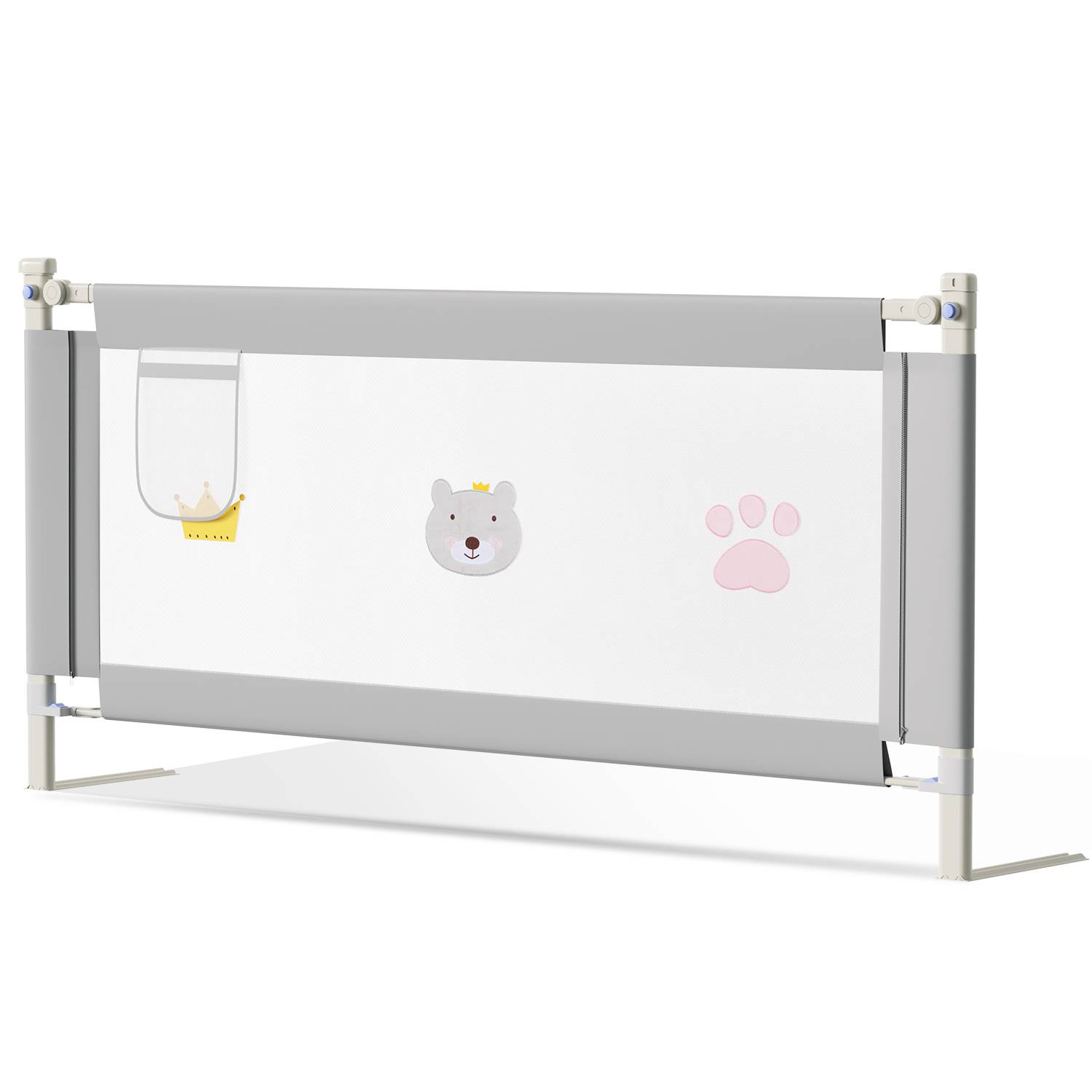 150cm Bettgitter Bettschutzgitter Kinderbettgitter Höhenverstellbar Babybettgitter Rausfallschutz Für Babys Und Kinder Familienbett und Kinderbett