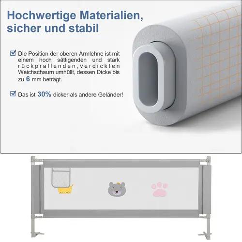 150cm Bettgitter Bettschutzgitter Kinderbettgitter Höhenverstellbar Babybettgitter Rausfallschutz Für Babys Und Kinder grau 150cm Bettgitter Bettschutzgitter Kinderbettgitter Höhenverstellbar Babybettgitter Rausfallschutz Für Babys Und Kinder grau