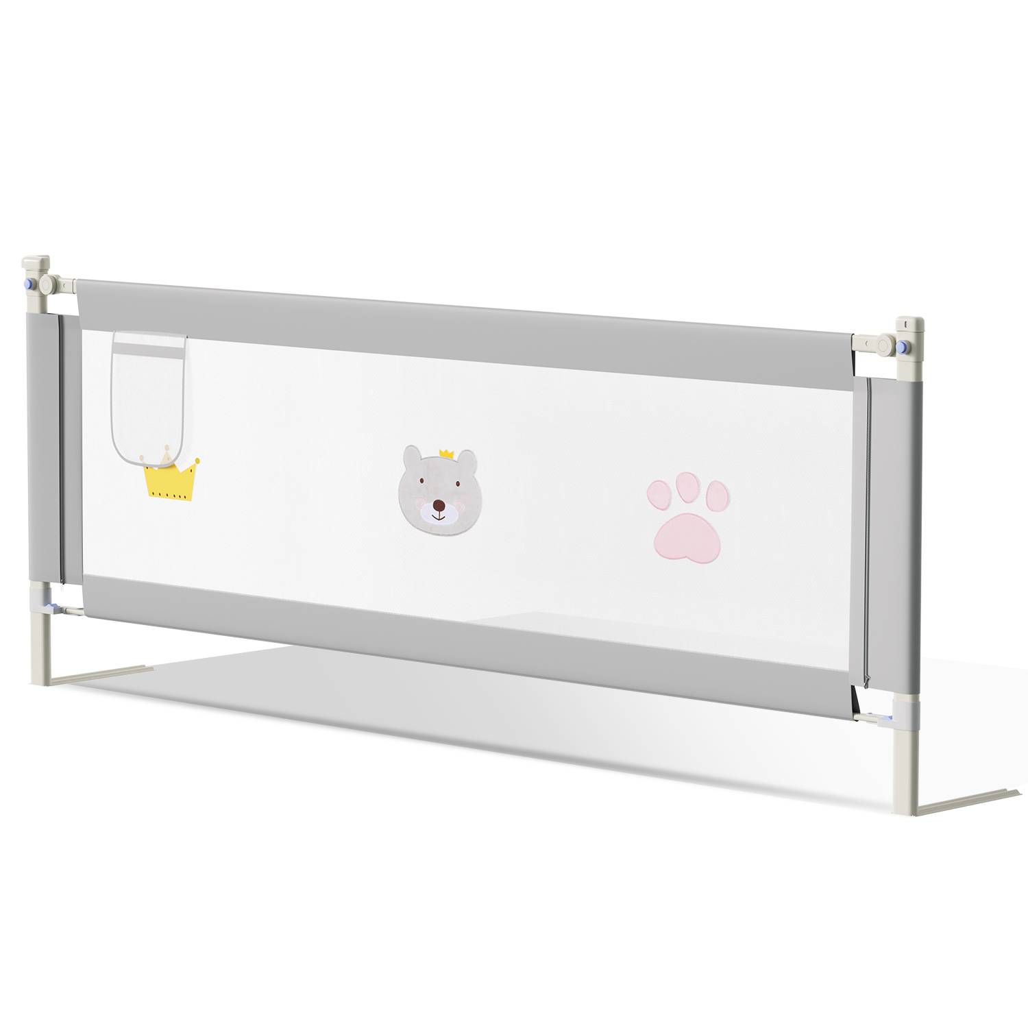 180cm Bettgitter Bettschutzgitter Kinderbettgitter Höhenverstellbar Babybettgitter Rausfallschutz Für Babys Und Kinder Familienbett und Kinderbett