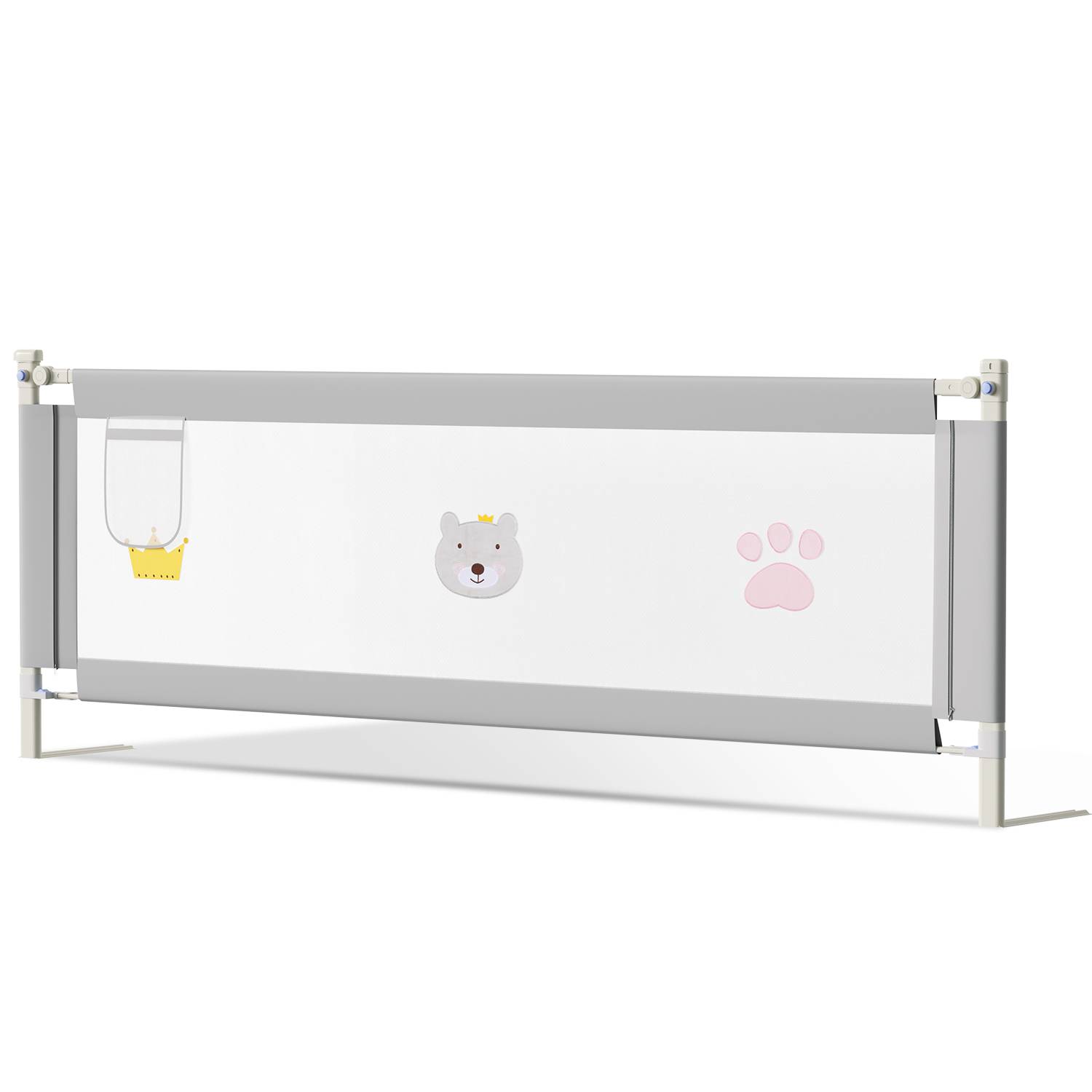 200cm Bettgitter Bettschutzgitter Kinderbettgitter Höhenverstellbar Babybettgitter Rausfallschutz Für Babys Und Kinder Familienbett und Kinderbett