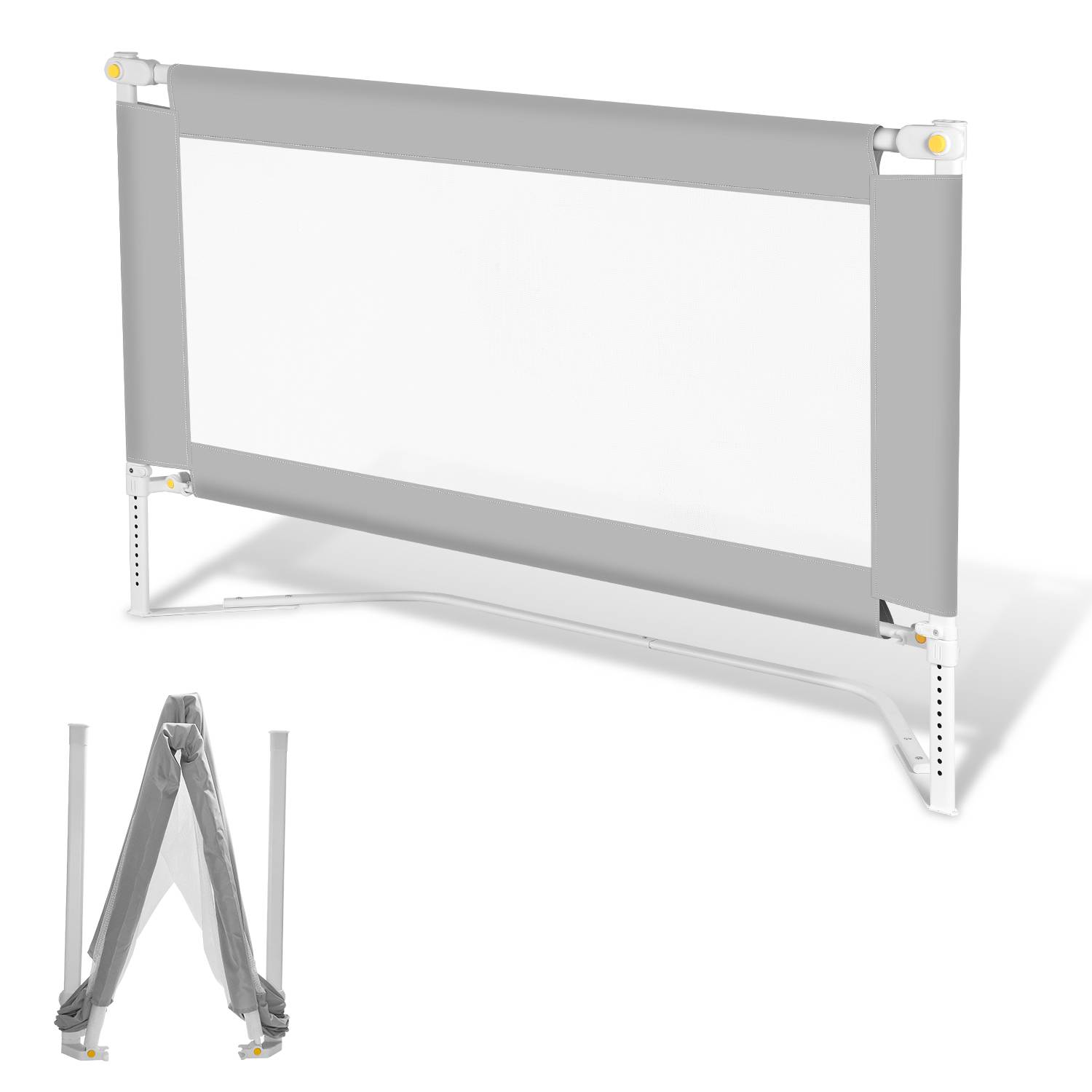 150cm Kinder Bettgitter Bettschutzgitter Kinderbettgitter Babybettgitter Höhenverstellbar Rausfallschutz für Familienbett und Kinderbett