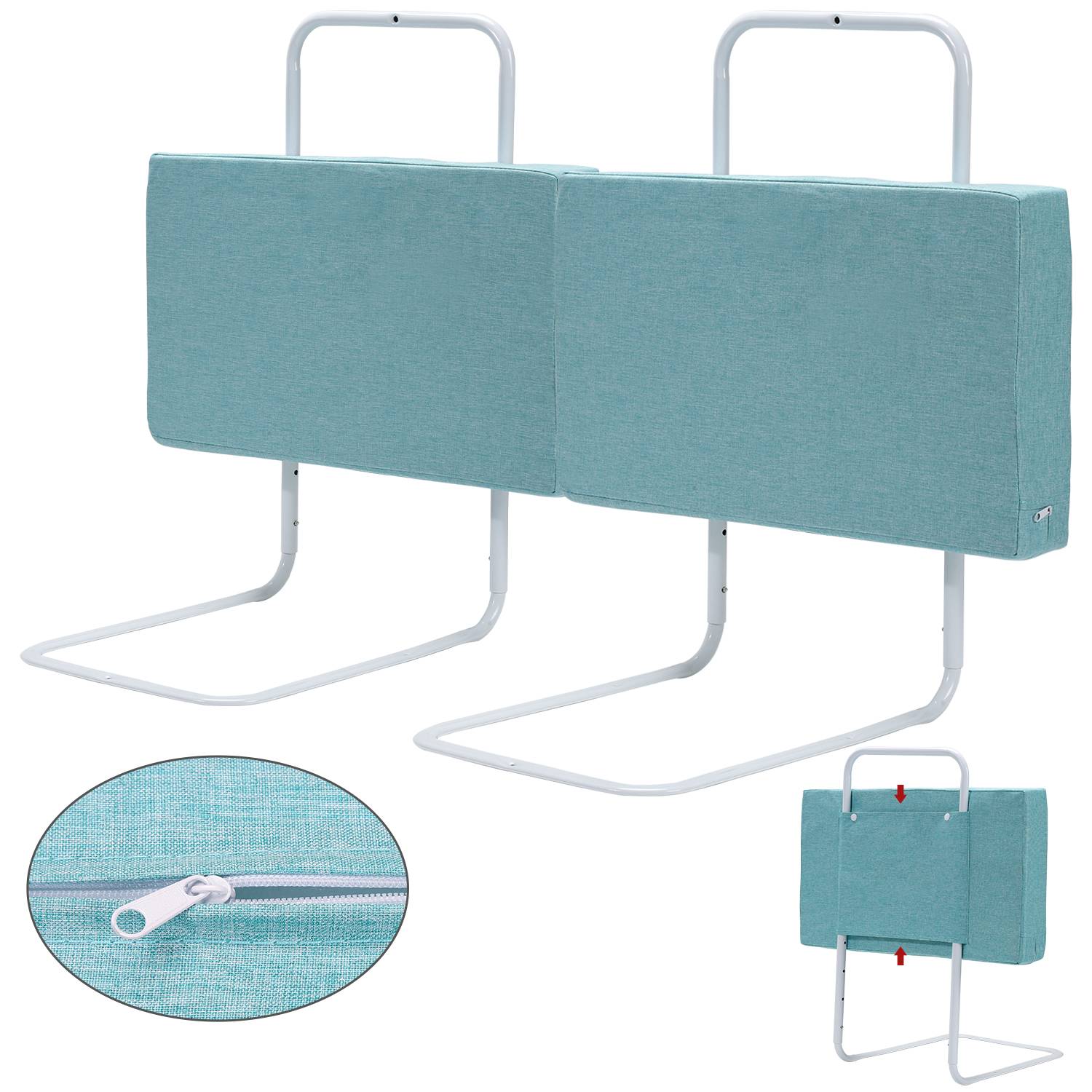 2X 50cm Bettgitter Kinder Verstellbar Höhenverstellbares Gitterbettgitter Bettfallschutz Kinderbettgitter Baby Für Kleinkinder Oder Senioren Grün