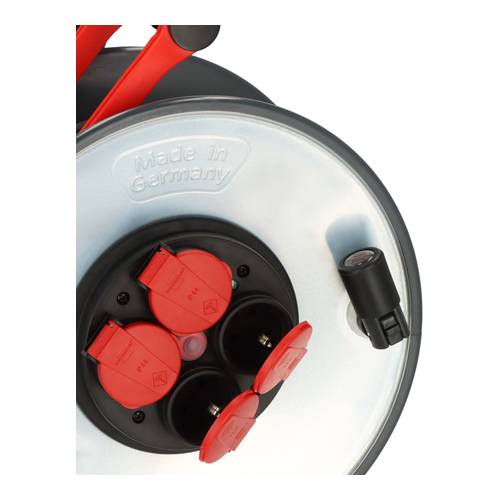 BRENNENSTUHL professionalLINE - Kabeltrommel SC 2100 (max. 3.000 W | IP44 | 4x Schutzkontakt-Steckdosen | Länge 25,0 m)