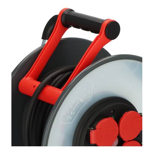 BRENNENSTUHL professionalLINE - Kabeltrommel SC 4100 (max. 3.000W | IP44 | 4x Schutzkontakt-Steckdosen | Länge 40,0m)