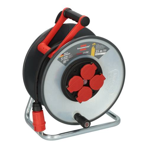 BRENNENSTUHL professionalLINE - Kabeltrommel SC 2200 (max. 3.000W | IP44 | 4x Schutzkontakt-Steckdosen | Länge 25,0m)