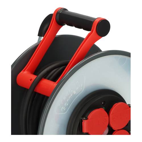 BRENNENSTUHL professionalLINE - Kabeltrommel SC 2200 (max. 3.000W | IP44 | 4x Schutzkontakt-Steckdosen | Länge 25,0m)