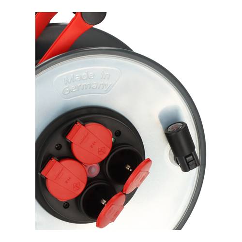 BRENNENSTUHL professionalLINE - Kabeltrommel SC 2200 (max. 3.000W | IP44 | 4x Schutzkontakt-Steckdosen | Länge 25,0m)