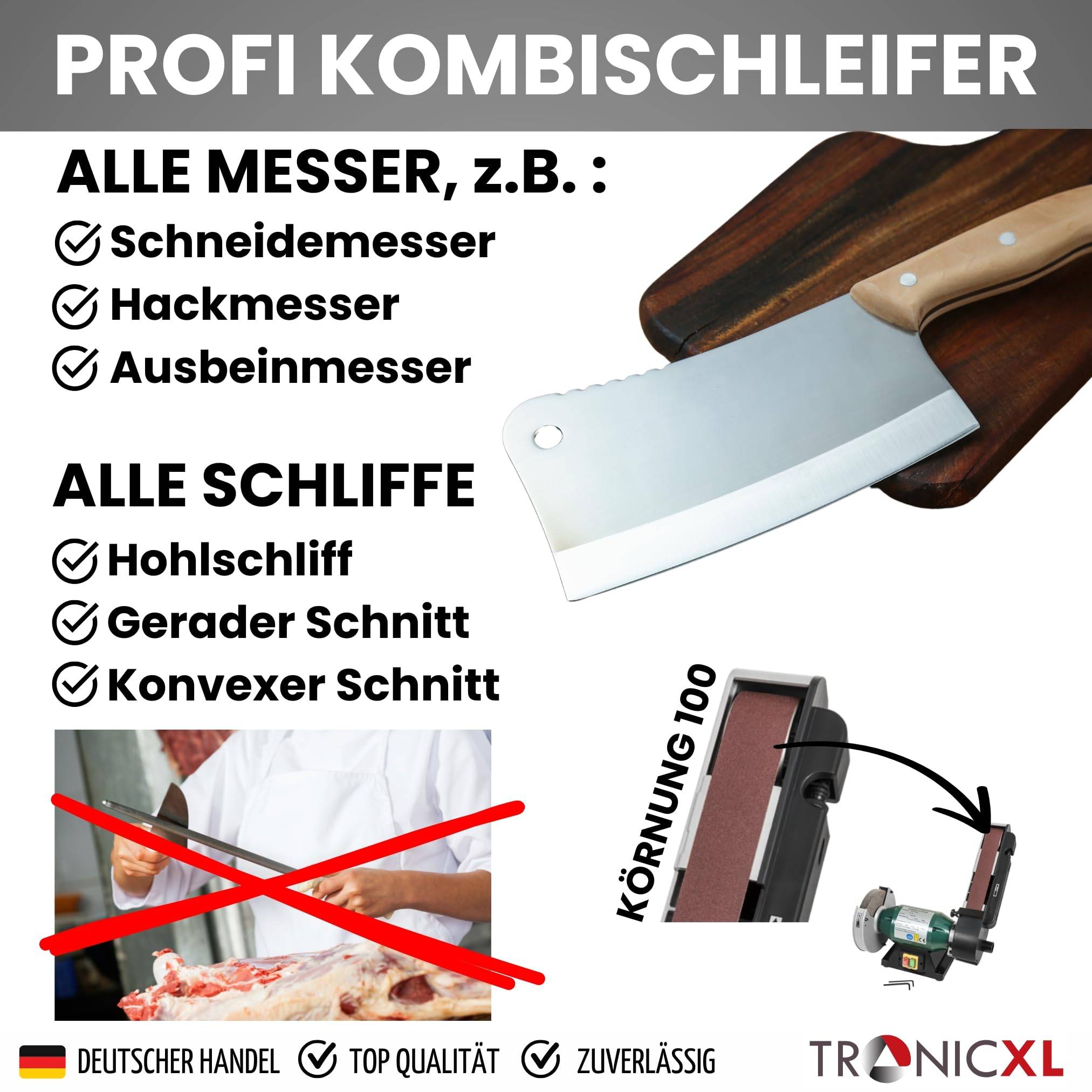600W Kombischleifer Schleifgerät + Filzscheibe zum Polieren + Schleifband Messerschleifer Messerschärfer Bandschleifgerät