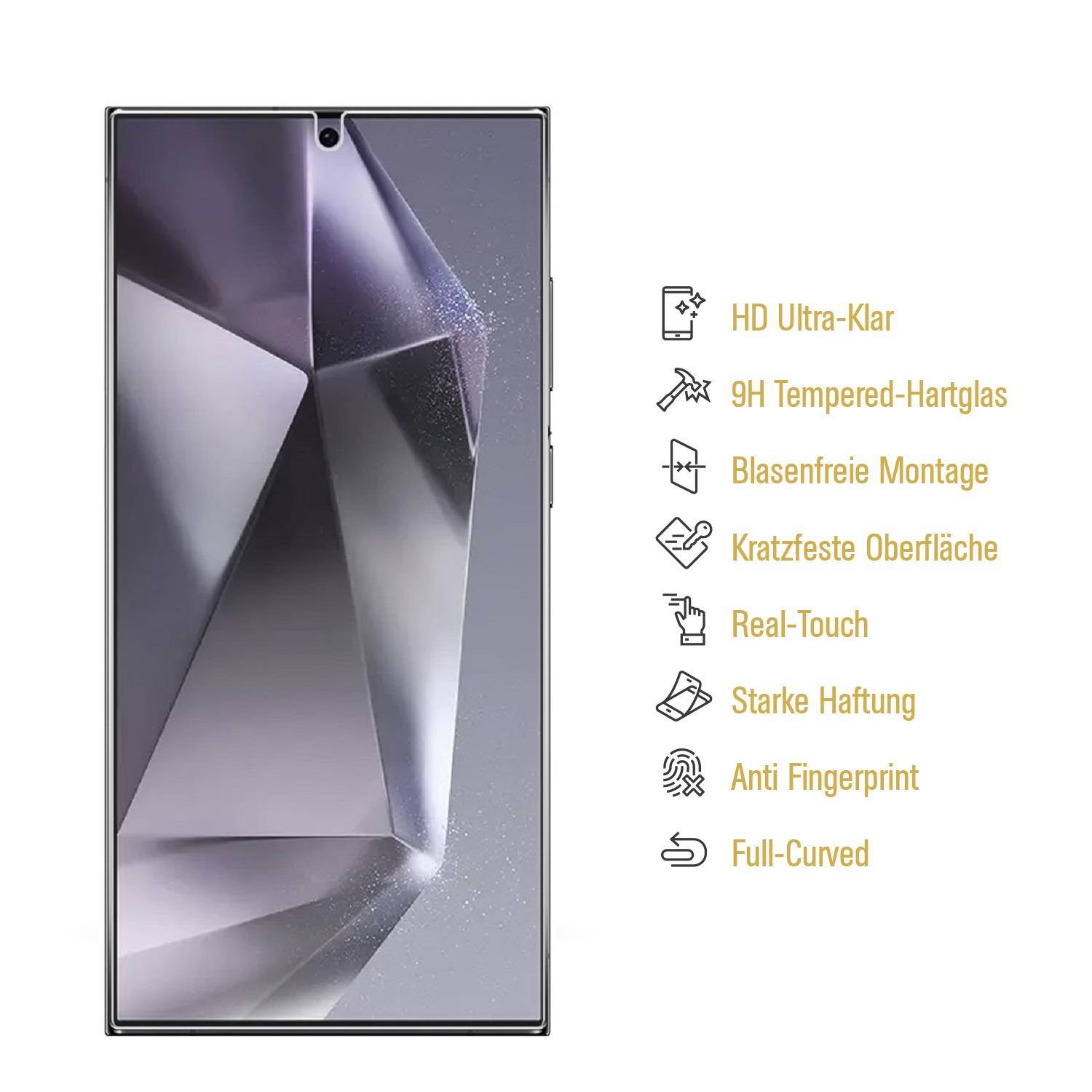 1x 9H Panzerglas für Samsung Galaxy S25 Ultra HD KLAR echtes Tempered Glass Panzerfolie Displayschutz Schutzglas Hartglas Schutzfolie