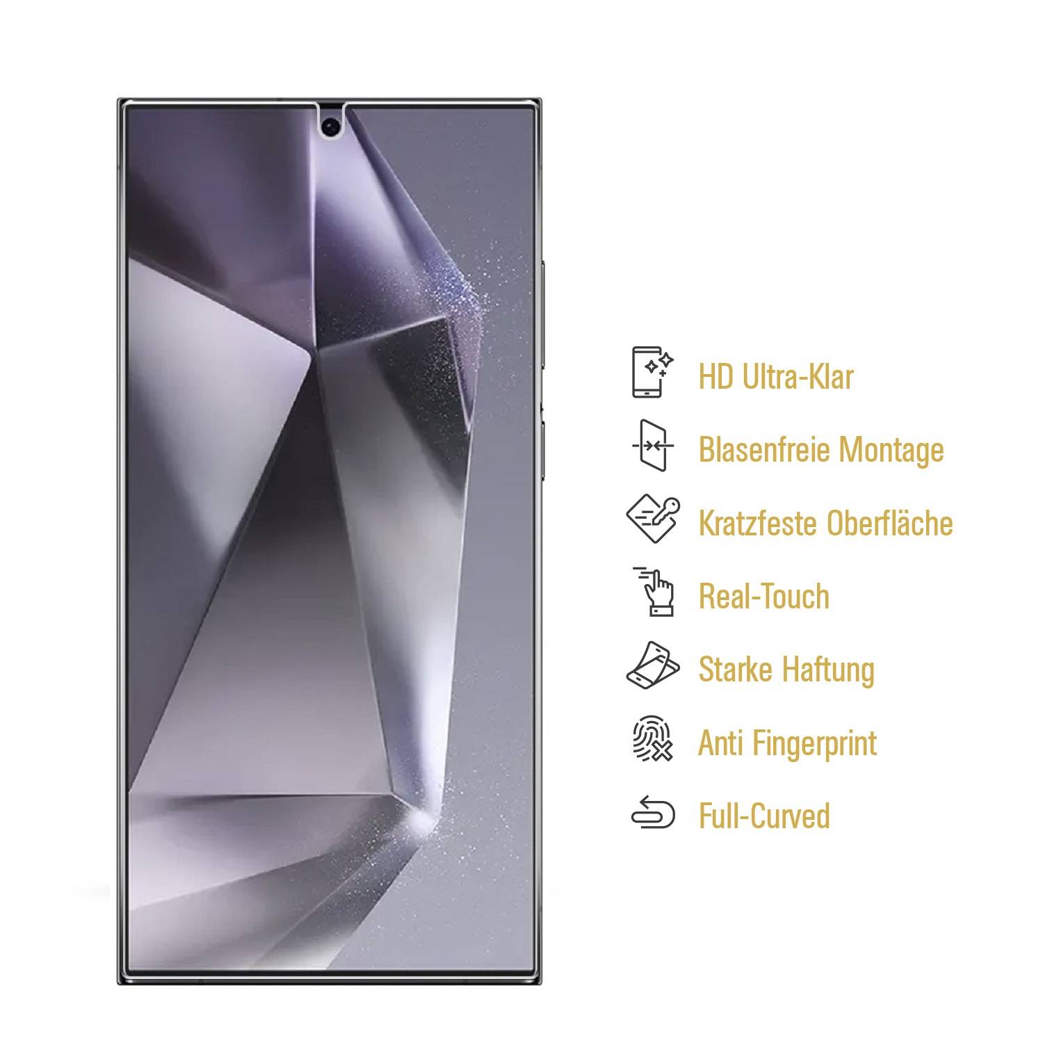1x 9H Panzerglas für Samsung Galaxy S25 Ultra HD KLAR Displayschutz Schutzglas Schutzfolie Panzerfolie Screen-Protector ANTI-SHOK