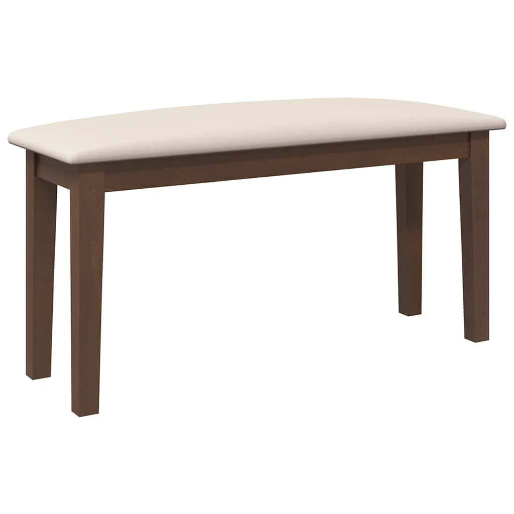 vidaXL Bank 90 cm Braun Massivholz Gummibaum