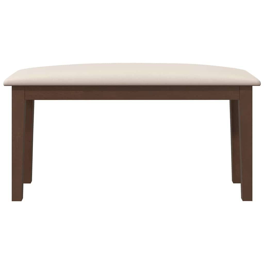 vidaXL Bank 90 cm Braun Massivholz Gummibaum