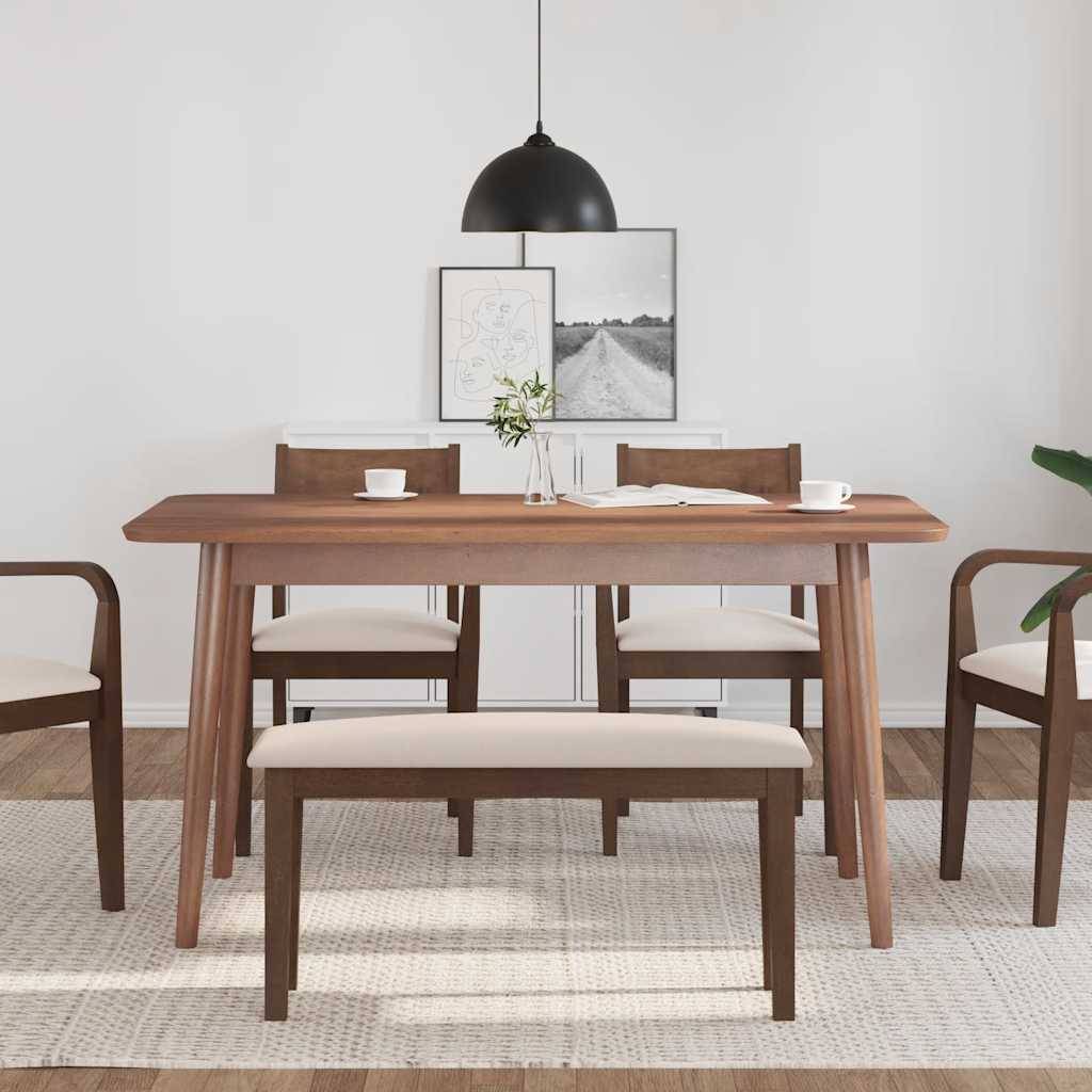 vidaXL Bank 90 cm Braun Massivholz Gummibaum
