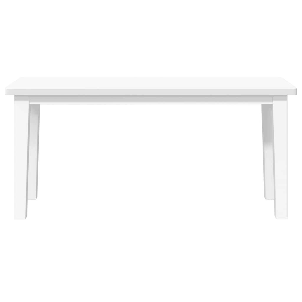 vidaXL Bank 90 cm Weiß Massivholz Gummibaum