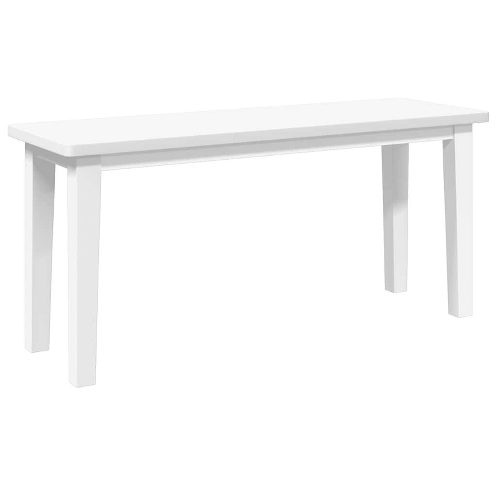 vidaXL Bank 90 cm Weiß Massivholz Gummibaum