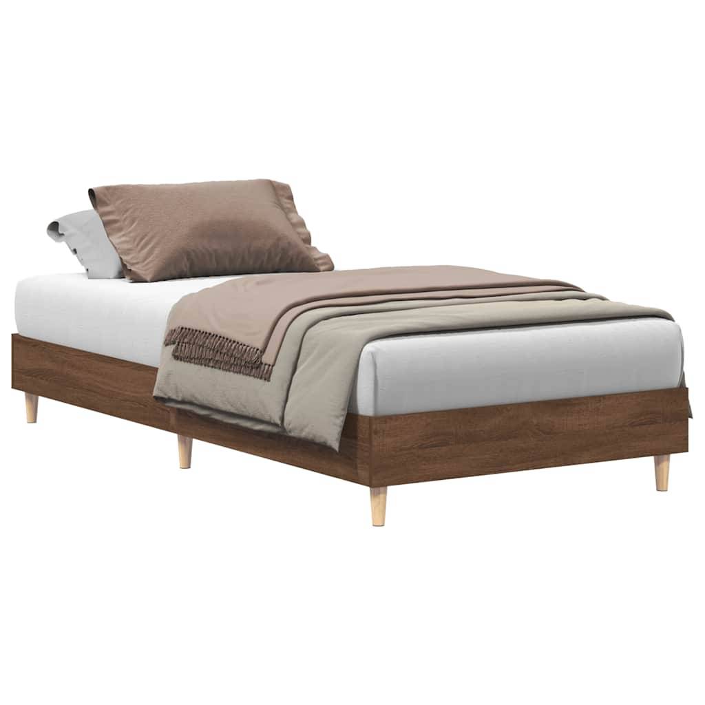 vidaXL Bettgestell ohne Matratze Braun Eichen-Optik 75x190 cm