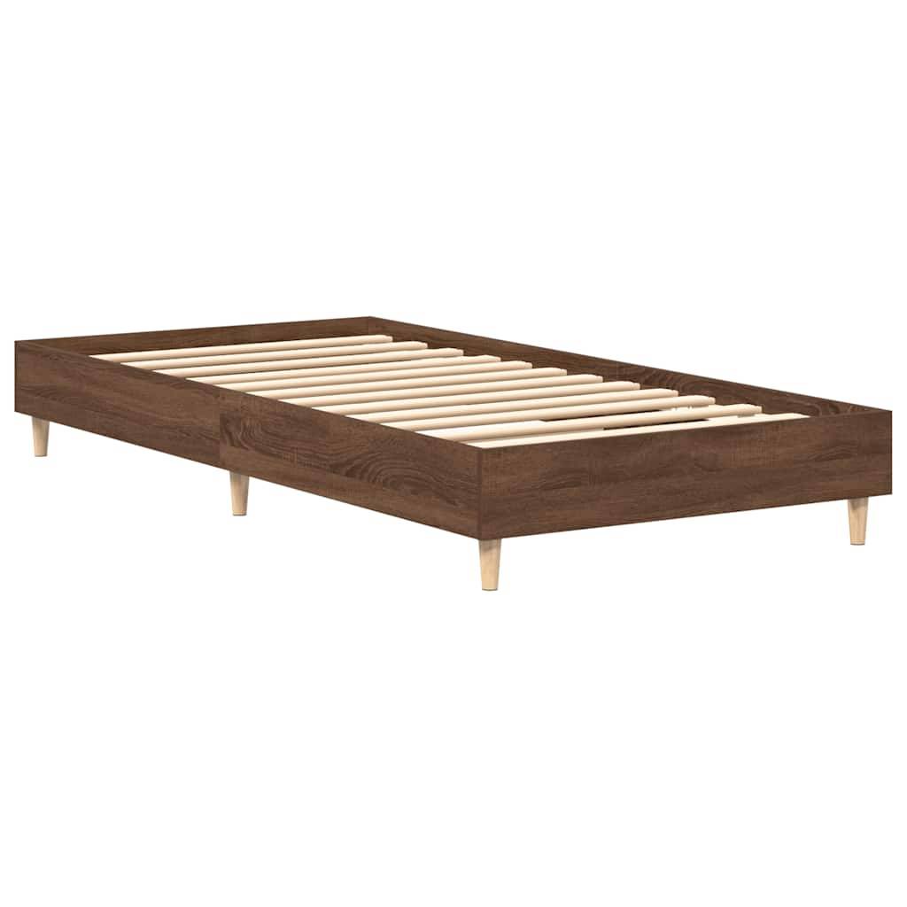 vidaXL Bettgestell ohne Matratze Braun Eichen-Optik 75x190 cm