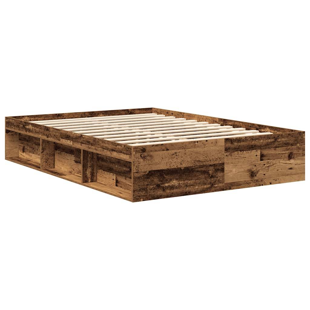 vidaXL Bettgestell ohne Matratze Altholz-Optik 160x200cm Holzwerkstoff