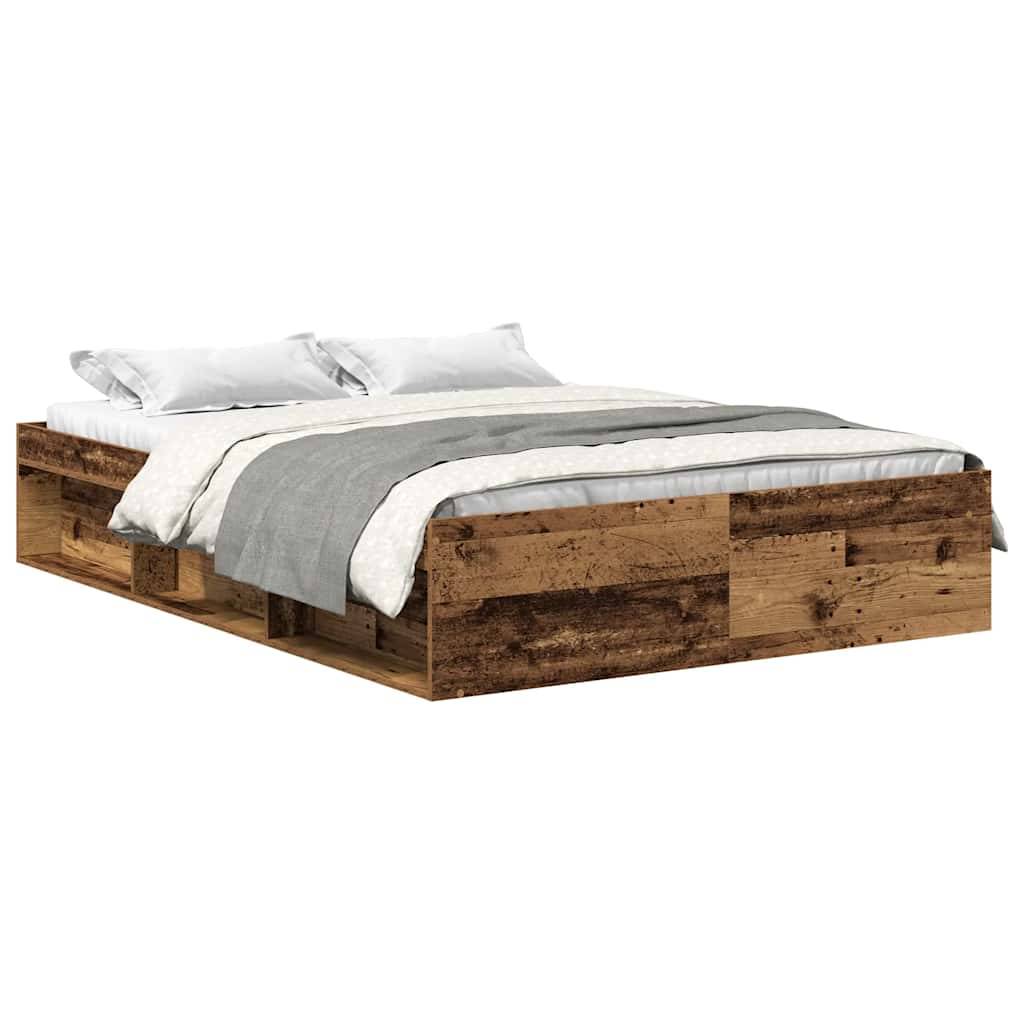 vidaXL Bettgestell ohne Matratze Altholz-Optik 160x200cm Holzwerkstoff
