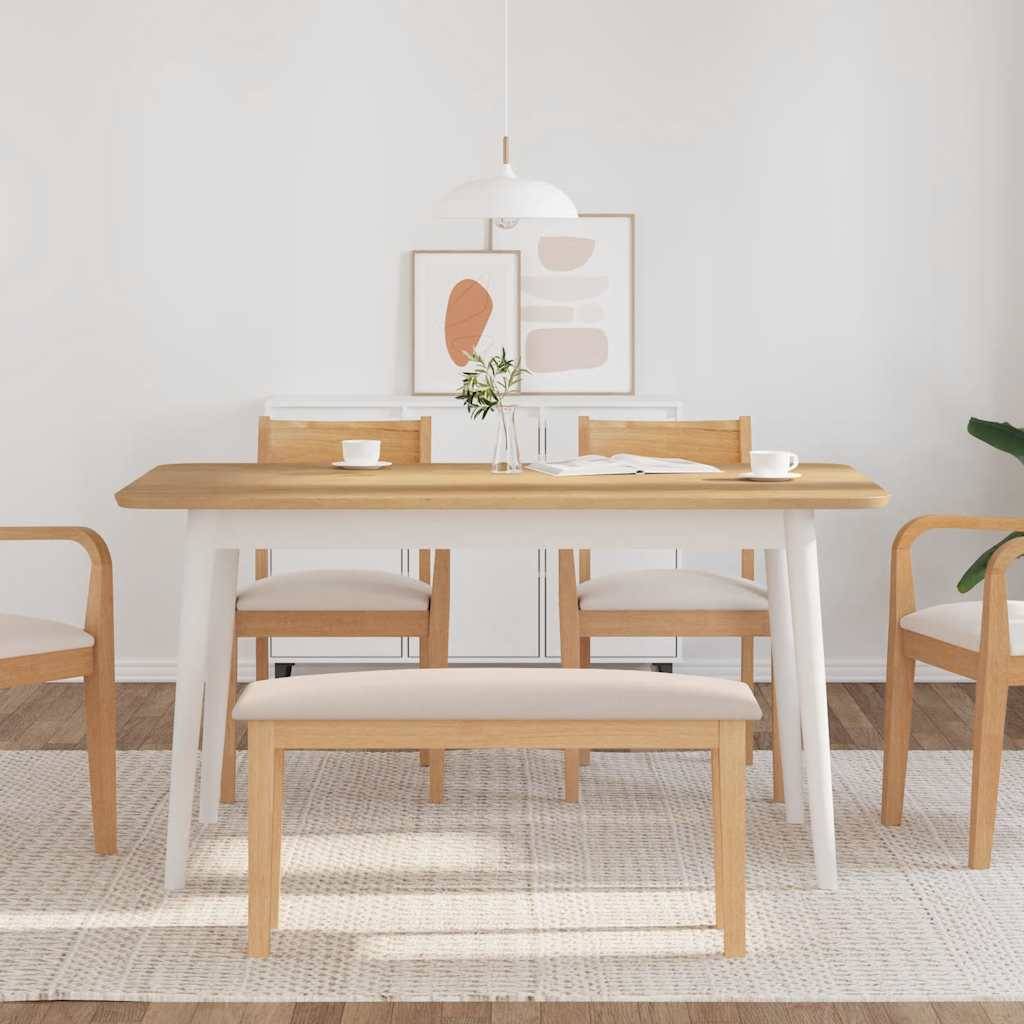 vidaXL Bank 90 cm Massivholz Gummibaum