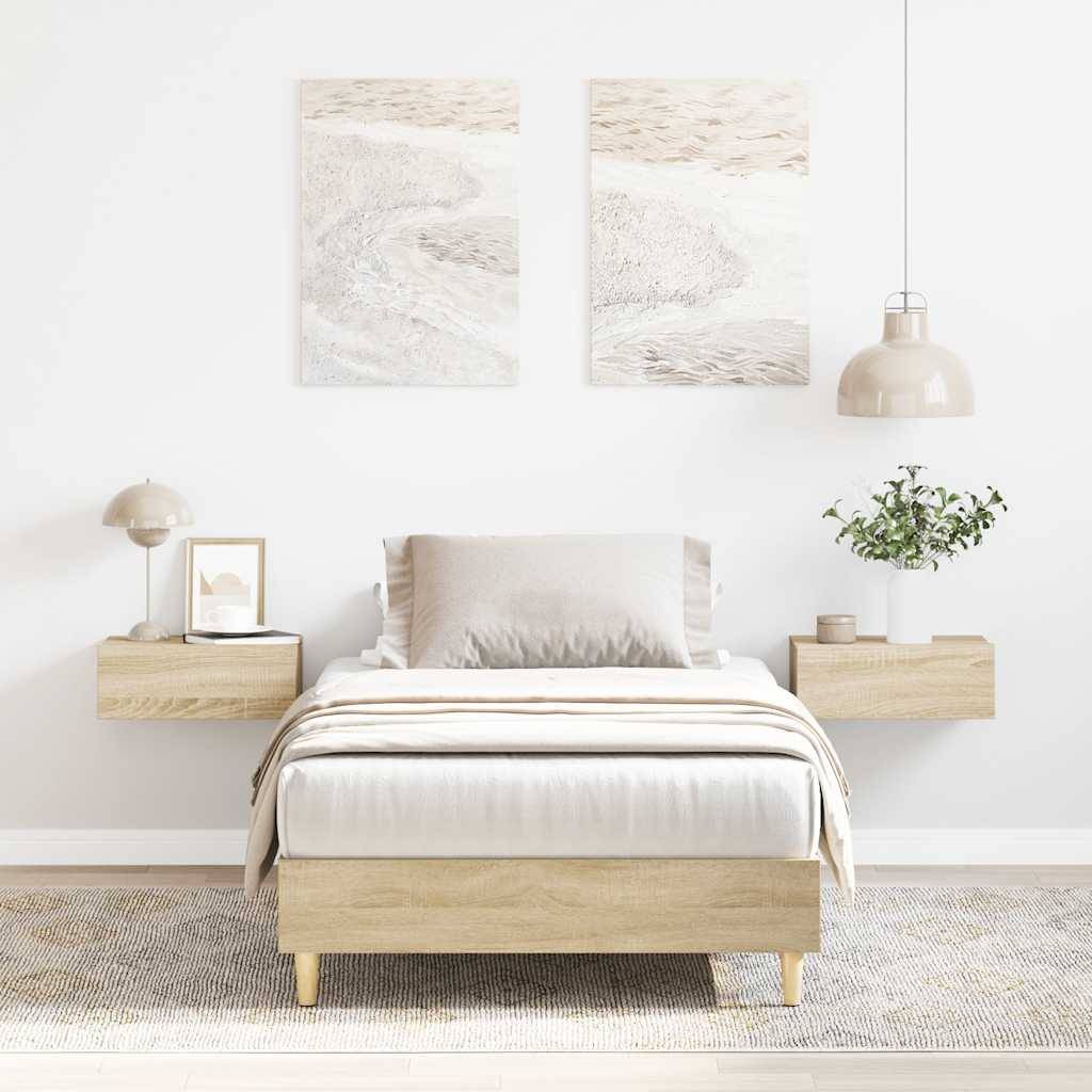 vidaXL Bettgestell ohne Matratze Sonoma-Eiche 90x190 cm Holzwerkstoff