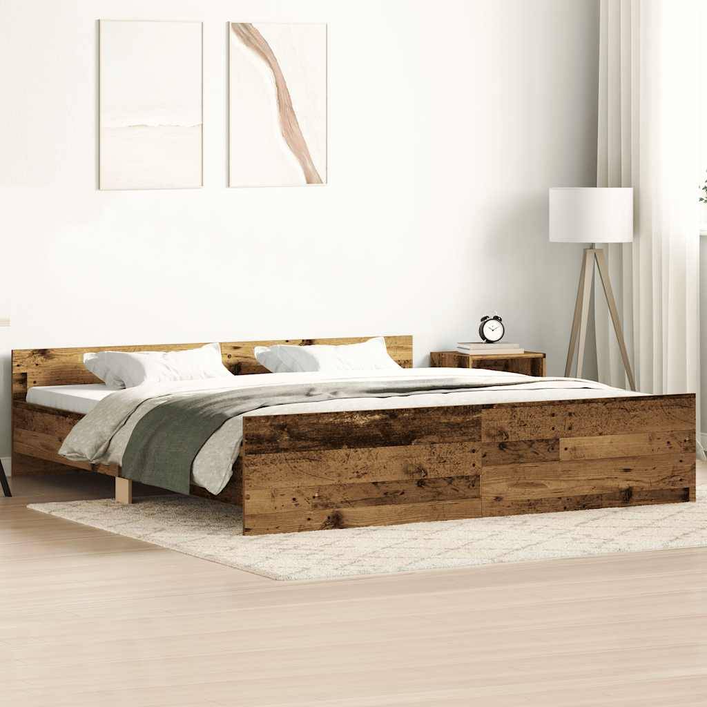 vidaXL Bettgestell ohne Matratze Altholz-Optik 160x200cm Holzwerkstoff