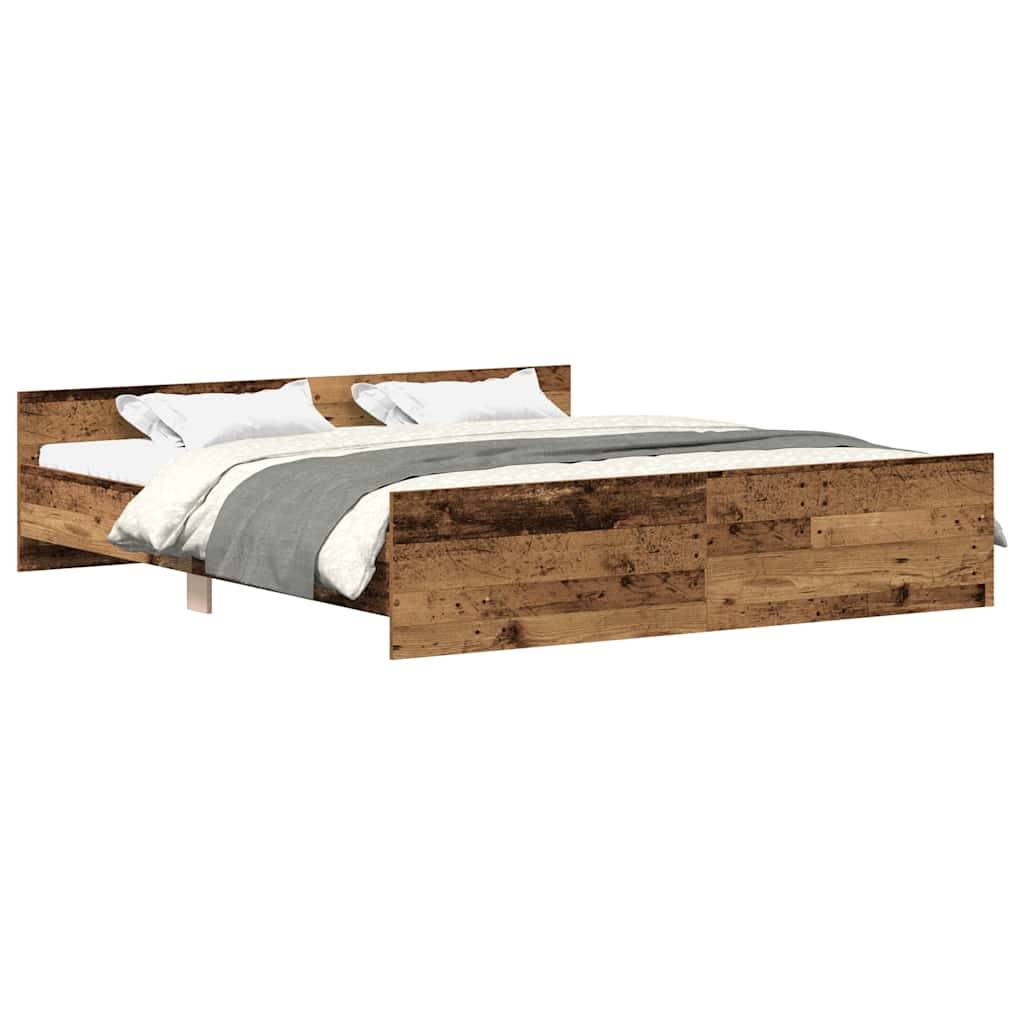 vidaXL Bettgestell ohne Matratze Altholz-Optik 160x200cm Holzwerkstoff