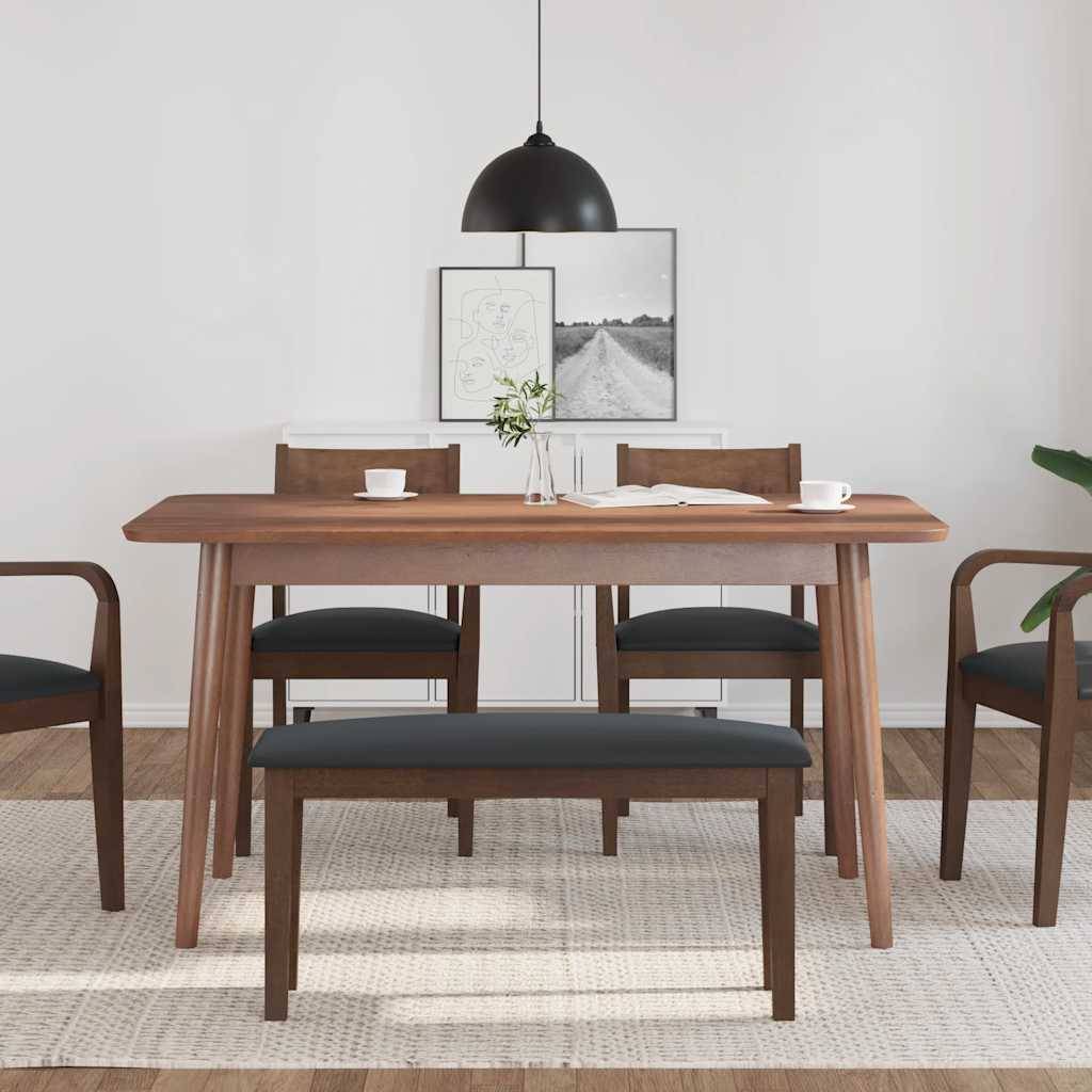 vidaXL Bank 90 cm Braun Massivholz Gummibaum