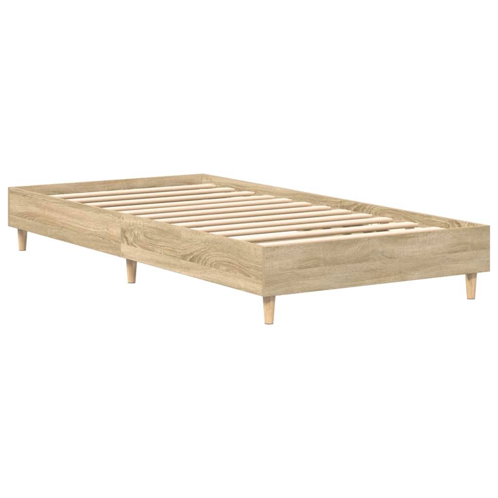 vidaXL Bettgestell ohne Matratze Sonoma-Eiche 75x190 cm Holzwerkstoff