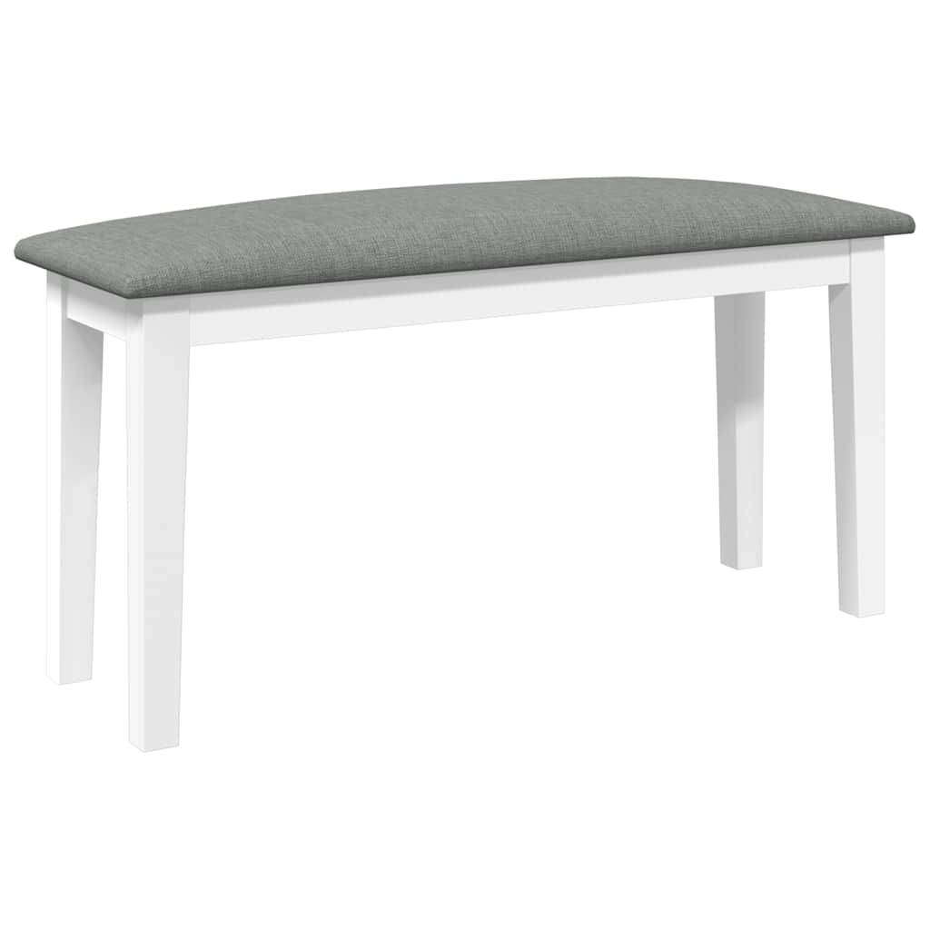 vidaXL Bank 90 cm Weiß Massivholz Gummibaum