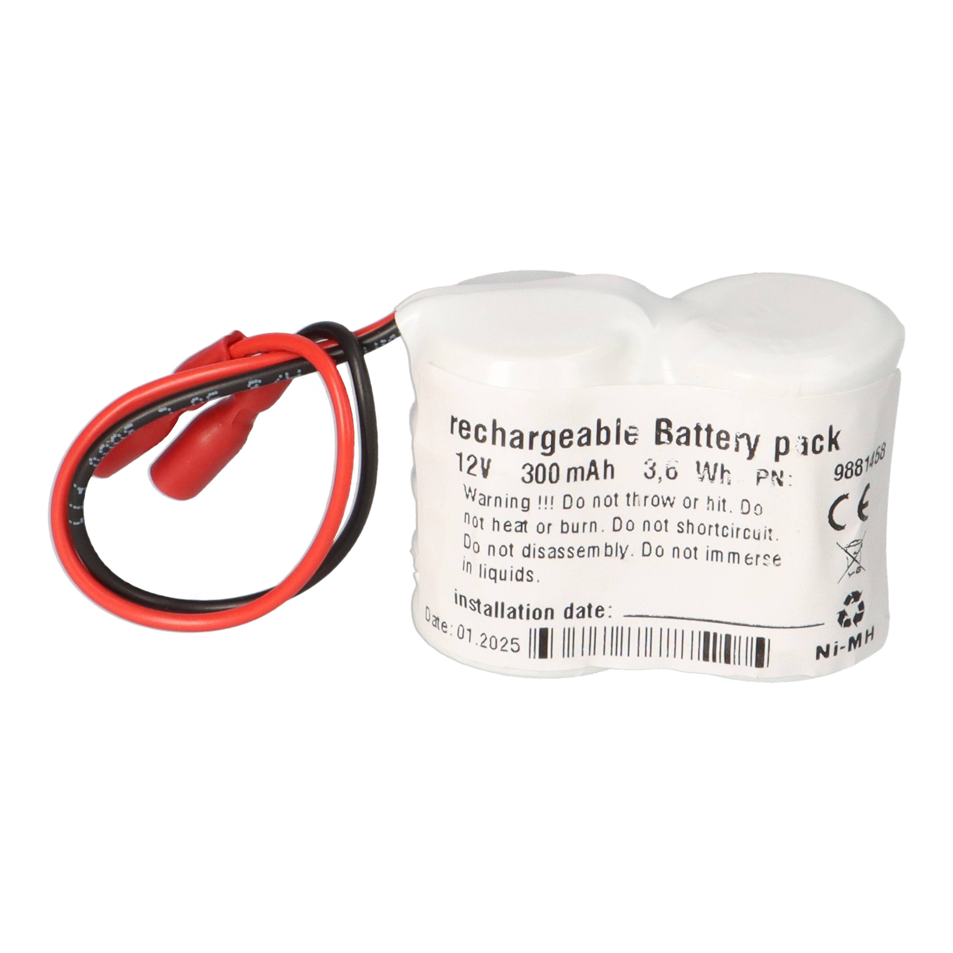 Akkupack 12V 300mAh NiMH L5x2 CP300H 12cm Kabel Faston 4,8mm