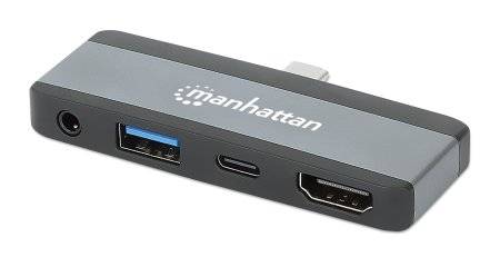 MANHATTAN USB-C PD auf HDMI 4-in-1 Mobile Dockingstation für Laptop und Tablet Eingabe / Ausgabe